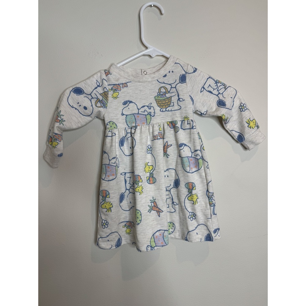 Peanuts Snoopy Woodstock Baby Dress 12M Long Sleeve‎ Easter Spring Cartoon Gift